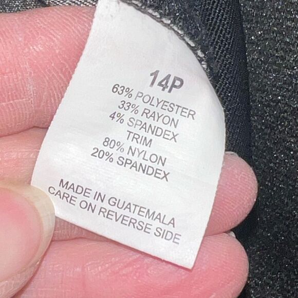 Briggs Women's Comfort Waistband Pants Size 14P Gray Hidden Elastic Stretch - Picture 8 of 8